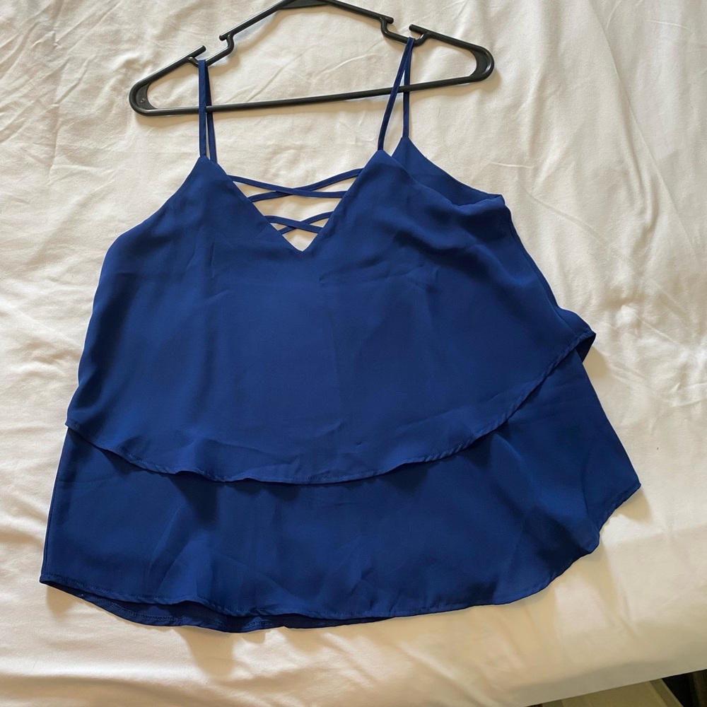 Francesca’s blue dressy tank top